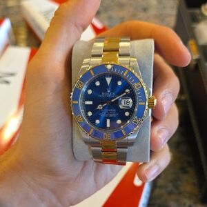 Rolex Blue and Gold Men's Watch